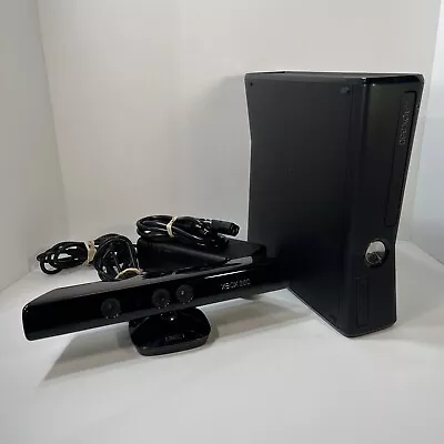 Xbox 360 S Slim 4GB And 120GB HDD 1439 Console With Power Cords And Kinect • $99.99