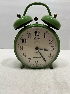 Vintage Linden Green Jumbo Alarm Clock Made In Germany- Does Not Function • $7.50