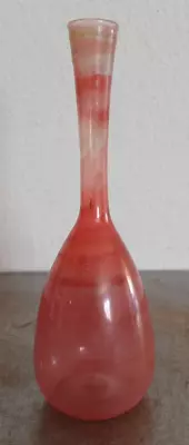 Tinted Red Thin Glass Vase 7.2  Tall Vintage • $21.99