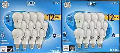 24 Bulbs GE Daylight Led Light 10W Replacement 60W General Purpose Dimmable A19 • $29.99