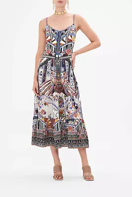 CAMILLA My Folk Art Heart Tiered Lace Up Midi Dress RRP $799 • £208.24