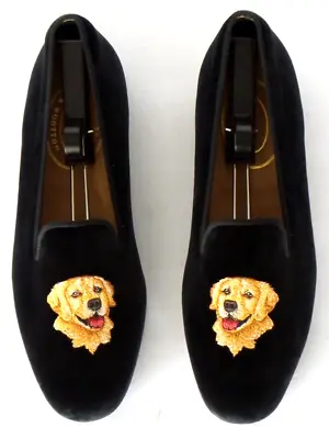 NEW! Men's $575 Stubbs & Wootton  GOLDEN RETRIEVER  Loafers Slippers Shoes 10.5 • $249.99