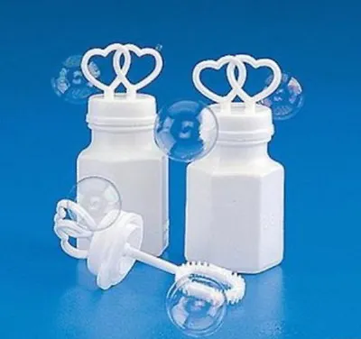 $12.68 • Buy 24 Double Heart Bottles Bubble Bubbles Wedding Party Favors Fast Free Shipping 
