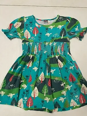 Matilda Jane Character Counts  Park Print Smock Waist Knit Dress Girls Sz   4 • $15