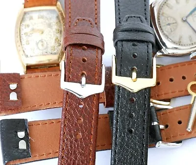 Open Ended Supple Italian Calf Leather Watch Strap 16mm- 20mm Vintage Fixed Lugs • £11.95