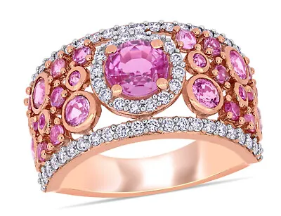 2.48 Carat (ctw) Pink Sapphire Ring In 14K Rose Pink Gold With Diamonds • $2499