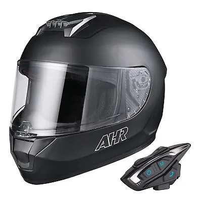 AHR DOT Motorcycle Helmet Bluetooth 5.2 Headset Intercom Full Face Off Road M • $129.90