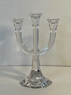 $32.50 • Buy Vintage Lead Crystal Three Candelabra Clear 10.5”