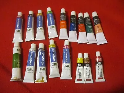 Mixed Lot Of 17 Various Brands Watercolor Paint Tubes • $8.99