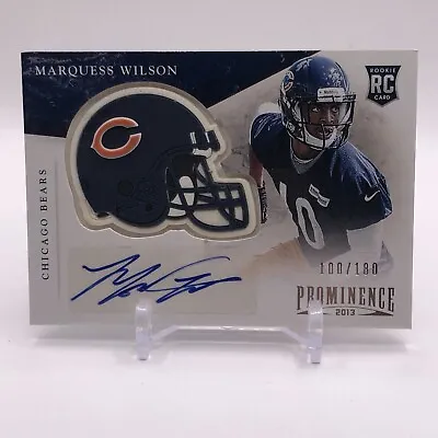 2013 Prominence Marquess Wilson Team Helmet Rookie Auto RC #100/180 Bears • $7