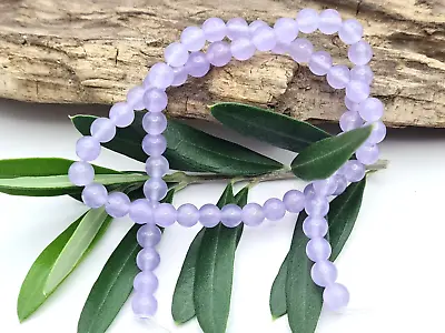 £4.10 • Buy Malaysia Jade Gemstone Beads Round Strand 37 Cm Ø 6 Mm Purple Lilac Dyed