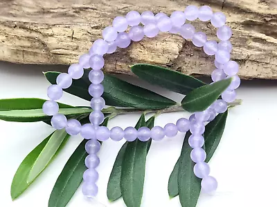 £4.10 • Buy Malaysia Jade Gemstone Beads Round Strand 37 Cm Ø 6 Mm Purple Lilac Dyed
