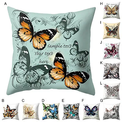 $12.12 • Buy Throw Pillow Case Flower Butterfly Print Pattern Cushion Cover Decor Square
