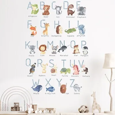 Animal Alphabet Wall Stickers Children's Early Education Room Decorative Sticker • $15.98