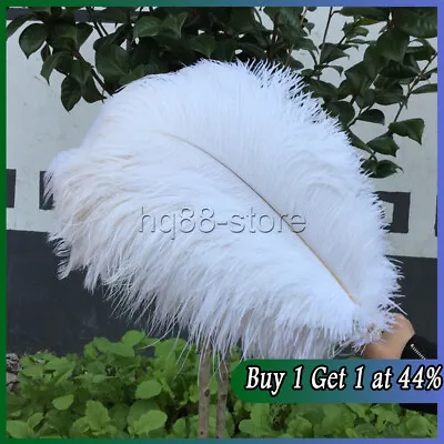 10PCS Large Long Ostrich Feathers Millinery Fascinator Hat Trimmings Craft Decor • £5.43