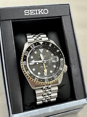 Seiko 5 SSK021 Automatic GMT Two-Tone Steel & Gold Bezel - LNIB • $269.99