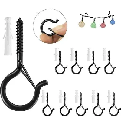 6/12/20 Pcs Q-Hanger Hooks Ceiling Screw Hooks For Outdoor Plants String Lights. • £5.59
