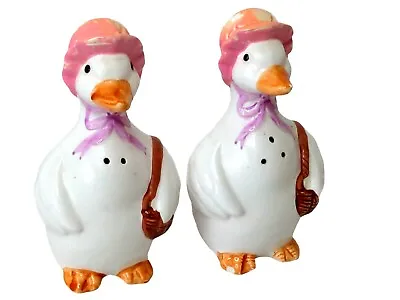 Vintage Duck Hats Salt And Pepper Shakers White 1960'S USA • $3.25