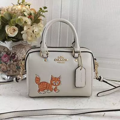 COACH ROWAN Mini Crossbody Satchel With Dancing Kitten Design Handbag  Authentic • $315.22