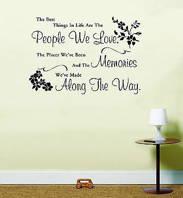 People We Love Memories Best Things Life Quote Vinyl Wall Art Room Sticker Decal • £13.25