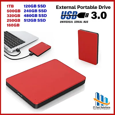 ITFS 500GB  My Passport 2.5 Inch Portable External Hard Drive RED FAT 32 FORMAT  • £18.99