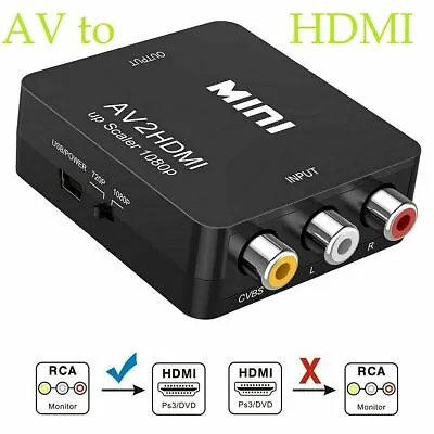 £6.35 • Buy AV To HDMI 1080P RCA CVBS Video Audio Composite Converter Mini Adapter HDTV/DVD