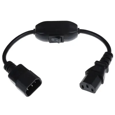 1Pc PDU UPS Power Cord Cable IEC 320 C14 To C13 With On/Off Switch 30cm RDR(-) • £13.76