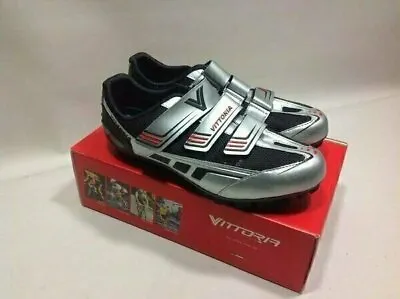 MTB Shoe Vittoria Trail Mountain Bike Shoe Black/Silver NIB NOS 40.5 • $39.99