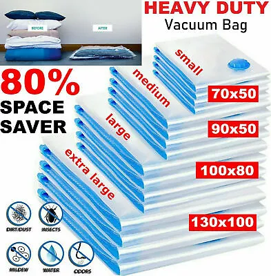 Strong Vacuum Storage Space Saving Bags Vac Bag Space Saver Vaccum Vacum Bag • £7.10