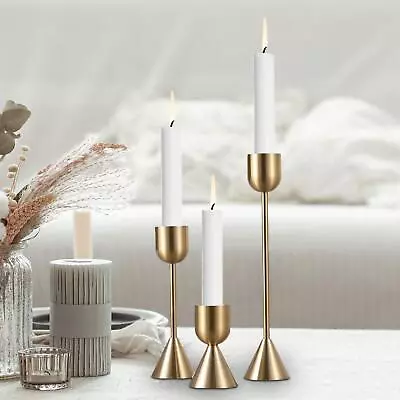 3 Pieces Metal Candle Holders Elegant Candle Stick Holder • £18.77