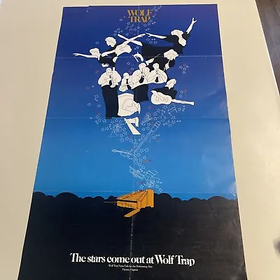 Vintage Wolf Trap Poster Advertisement The Stars Come Out Vienna Virginia 21x34” • $35