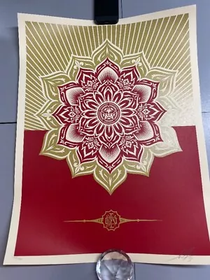 Shepard Fairey | OBEY | Holiday Mandala 2013 | Gold / Red Screen / Art Print • £10.50