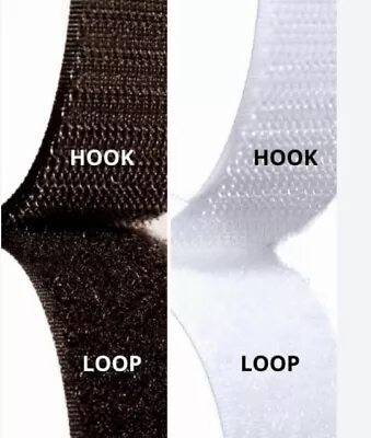 Hook And Loop Tape- Sew On - Velcros Style Tape- Black Or White 25mm • $3.50