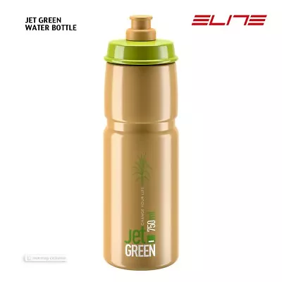 Elite JET GREEN Cycling Water Bottle BPA Free : 750ml BROWN/WHITE • $11.99