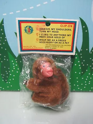 Monkey  Clip On - 3  Troll Doll - MADE IN KOREA DISTRIBUTED BY ROCHELLE INC. • $29.95