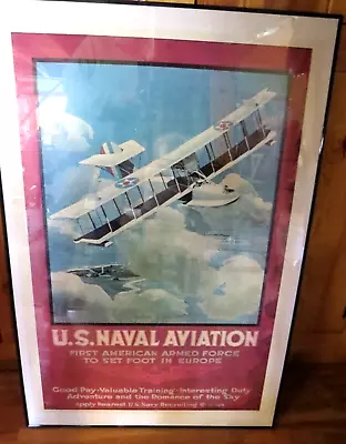 Original 1974 US Navy Naval Aviation Recruitment Poster 25x37 Vintage Militaria • $19.99