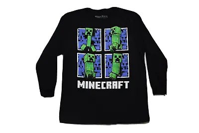 Minecraft Youth Boys Minecraft Creeper Long Sleeve Black Shirt New XXS-XL • $7.99