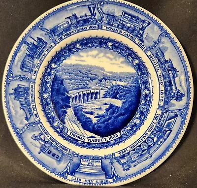 B&O Railroad Scammell's Lamberton Centenary Salad Plate-Thomas Viaduct-7  Diam • $24