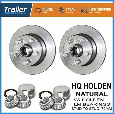 Pair 10  Hq Holden Trailer Natural Black Disc Hubs & Holden Lm Bearings  Rotor • $120