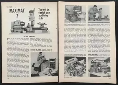 Maximat 7 1968 Test Report Edelstaal Metal Lathe Milling Machine Drill Press • $8.99