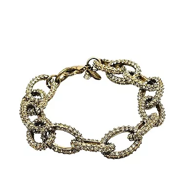 J.Crew Classic Chunky Link Pave & Gold Bracelet • $22.30