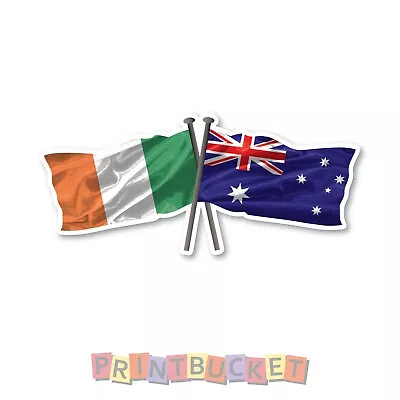 Ireland & Aussie Flag Sticker 180mm Quality Water & Fade Proof Vinyl Irish • $6.99