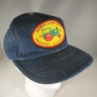 Down Home Days Hat Fraziers Bottom WV Denim Snapback Patch 1984 Vintage Cap • $35.99