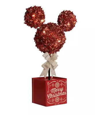 Disney Magic Holiday Mickey Mouse Lighted LED Ponsettia Topiary Tree NEW 2022 • $107.99