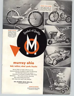 1952 PAPER AD Murray Ohio Station Wagon Trac Farm Tractor Pedal Car • $14.97