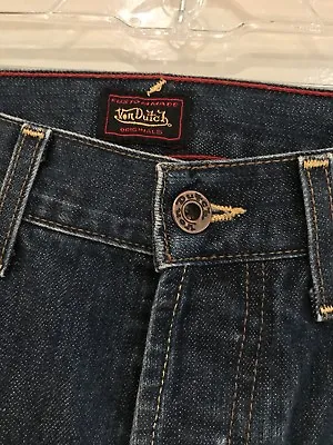 NEW 2002 Von Dutch Greaser Tint And Grinding Blue Denim Button Fly Jeans 29x32 • $48.88