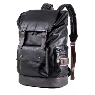 Men Leather Backpack Shoulder Bag Weekender Travel School Laptop Bags Daypack US • $29.85