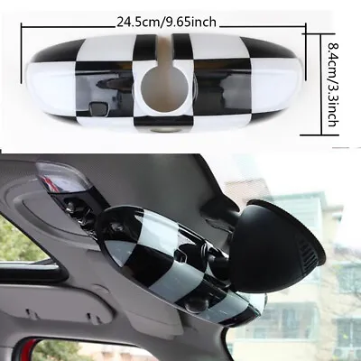 Checkered Rear View Mirror Cover Auto Dim For MINI Cooper F54 F55 F56 F60 14-22 • $32.70