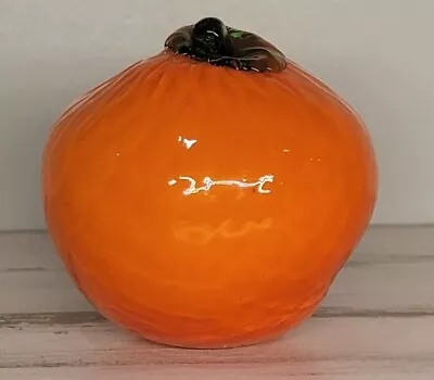 🍊 Vintage Murano Style Glass Life Size Orange Fruit Art Glass Hand Blown  • $3.71