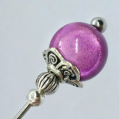 £3.99 • Buy Purple 3” Hat Pin, Hijab Pin Vintage Antique Silver Style & Pin Protector